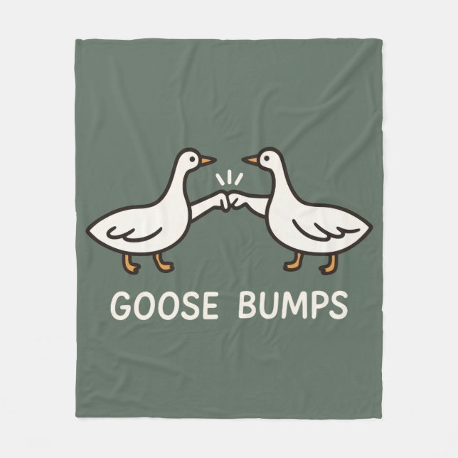 Funny Goose Bumps Tecknad | Fist Bump Geese Animal Fleecefilt (Framsidan)