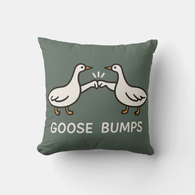 Funny Goose Bumps Tecknad | Fist Bump Geese Animal Kudde (Framsida)