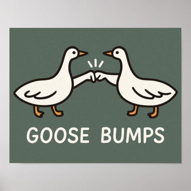 Funny Goose Bumps Tecknad | Fist Bump Geese Animal Poster (Framsidan)