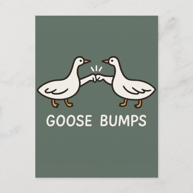 Funny Goose Bumps Tecknad | Fist Bump Geese Animal Vykort (Framsida)
