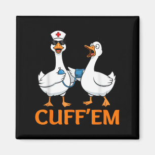 Funny Goose Cuff'em Nurse Graphic Tee Manar Womens Magnet