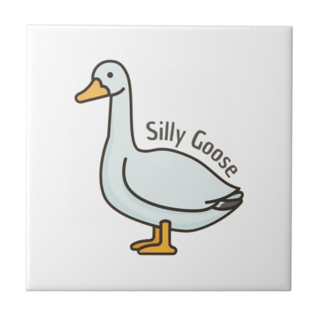 Funny Goose, Goose Älskare, Fånig Goose Kakelplatta (Framsidan)
