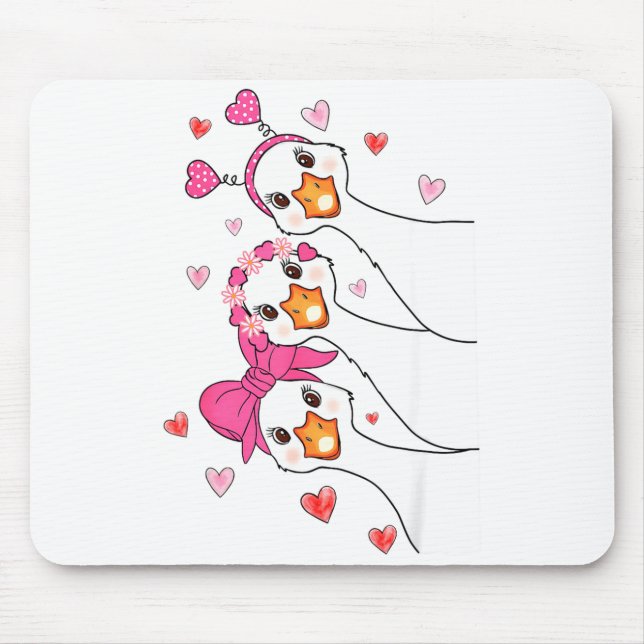 Funny Goose Happy Valentine Goose Cute Heart Lover Musmatta (Framsidan)