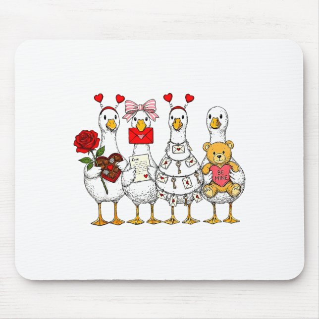 Funny Goose Happy Valentine Goose Cute Heart Lover Musmatta (Framsidan)