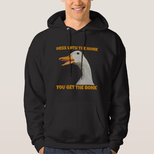 Funny Goose Lover Gift Honk Goose Easily Distracte Hoodie (Framsida)