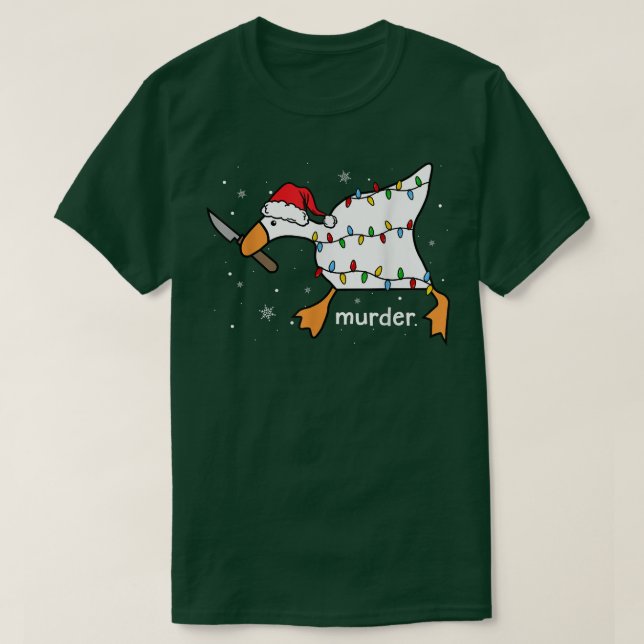 Funny Goose Murder Meme jul Santa Hat Julafton M T Shirt (Design framsida)
