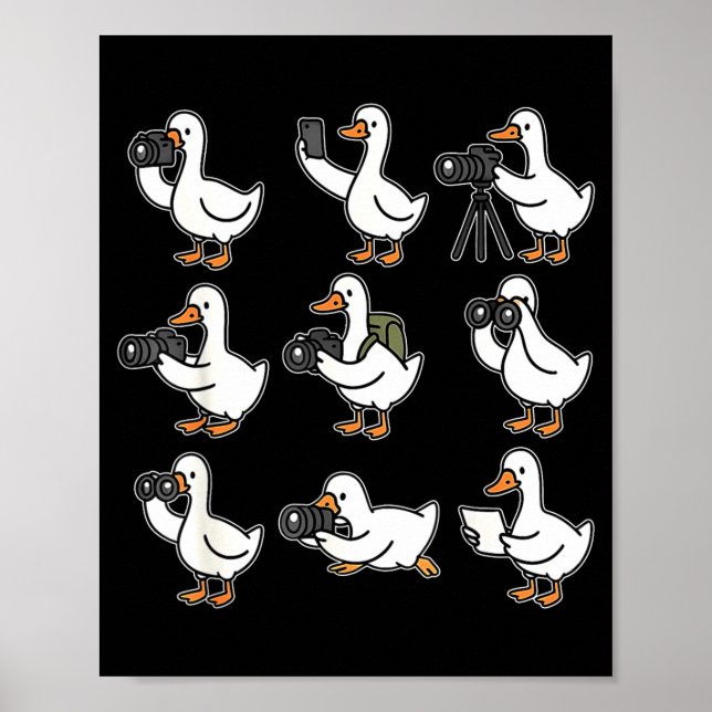 Funny Goose Photographer Photography Camera Photo  Poster (Framsidan)