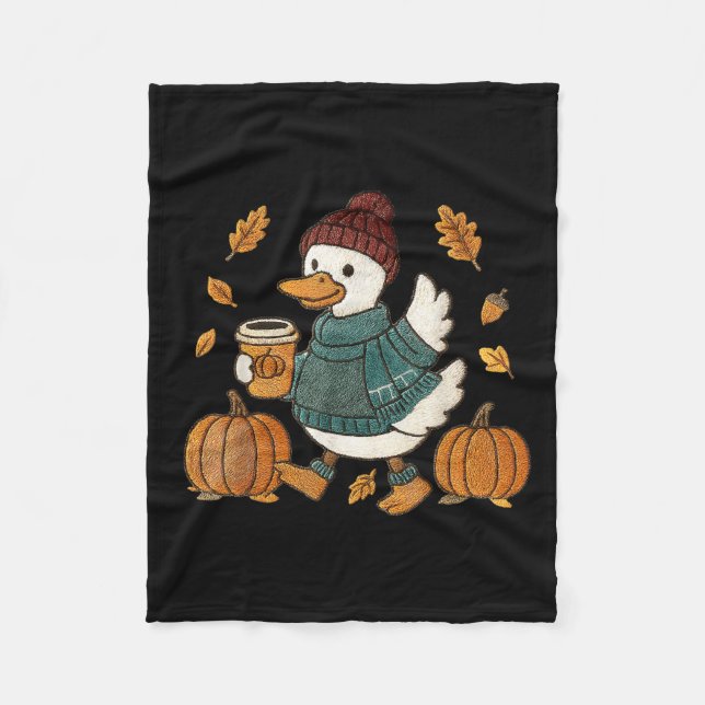 Funny Goose Pumpkin Thanksgiving Autumn Fall Yall Fleecefilt (Framsidan)