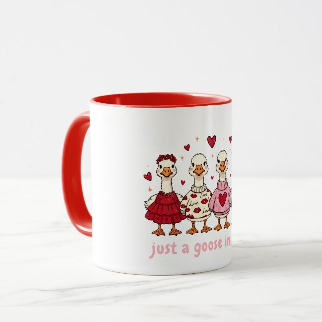 Funny Goose Valentines Womens  Mugg (Framsida vänster)