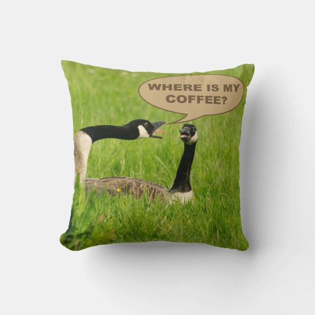 Funny Goose - Where Is My Coffee Kudde (Framsida)
