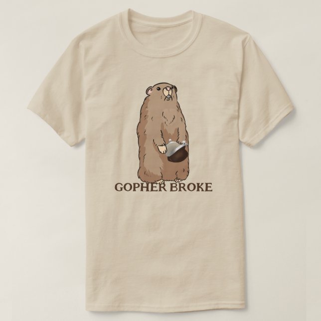 Funny Gopher Fattig T Shirt (Design framsida)