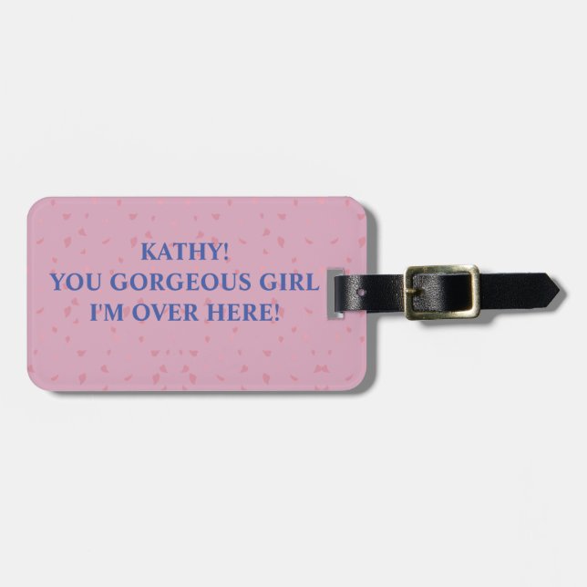FUNNY GORGEOUS GIRL LUGGAGE TAG BAGAGEBRICKA (Horisontell Framsida)