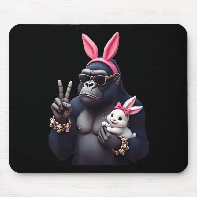 Funny Gorilla Bunny Coola Påsk, Cute&amp; Edgy A Musmatta (Framsidan)