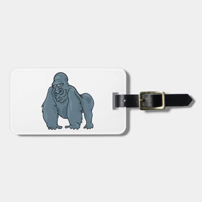 Funny Gorilla Coola Blue Ape Animal Design Bagagebricka (Horisontell Framsida)