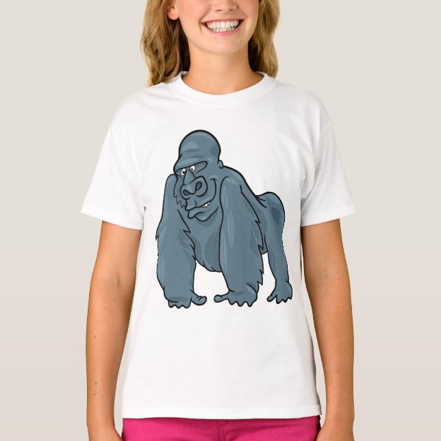 Funny Gorilla Coola Blue Ape Animal Design T Shirt (Framsida)