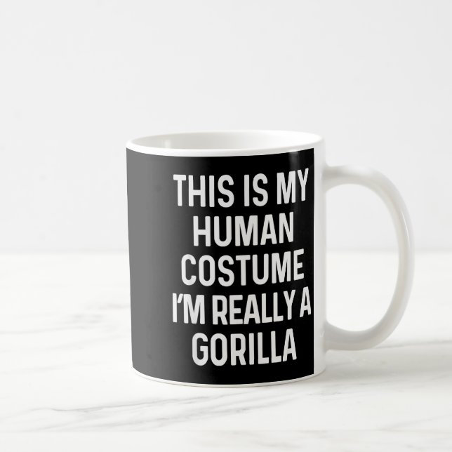 Funny Gorilla Costume Shirt Halloween Adults Kids  Kaffemugg (Höger)