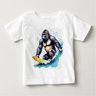 Funny gorilla surfing t shirt