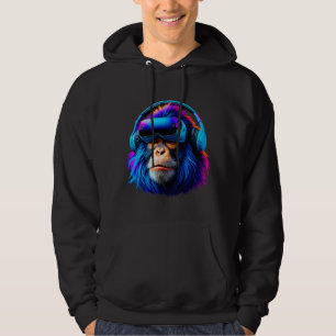 Funny Gorilla VR Spelande Märkre Gorilla Monke Gor Hoodie