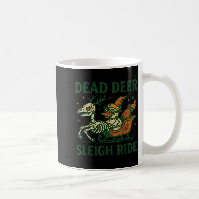 Funny Goth Christmas Pun Y Reindeer Skeleton Xmas  Kaffemugg (Höger)