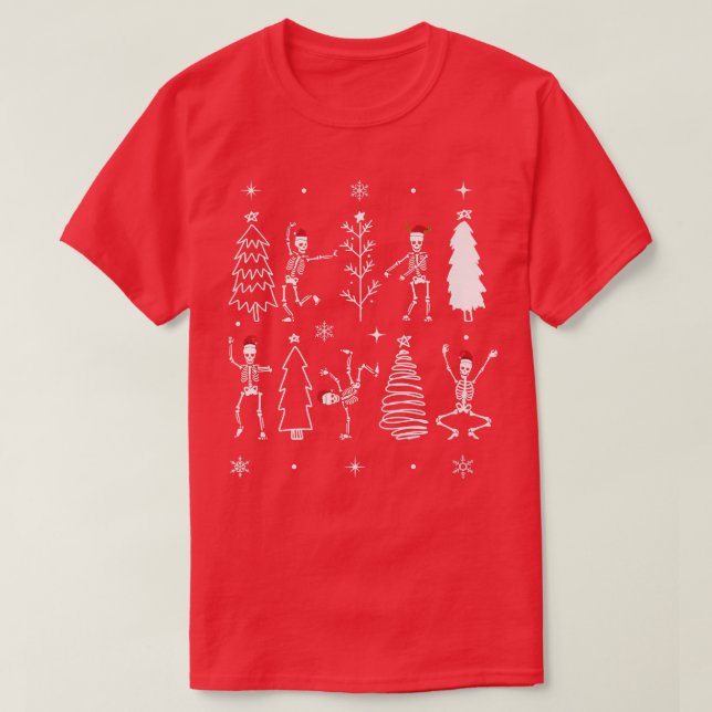 Funny Goth-julen, skeleton danchristmas  T Shirt (Design framsida)