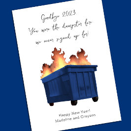 Funny Gott nytt år Dumpster Fire Julkort