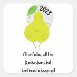 Funny gott nytt år-notor fyrkantigt klistermärke