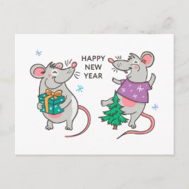 Funny Gott nytt år Råtta Vykort
