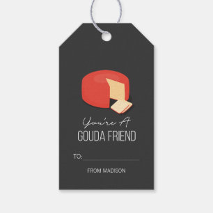 Funny Gouda Friend Valentine Kärlek Cheese Gift Mä Presentetikett