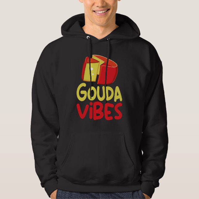 Funny Gouda Lover Cheesus More Cheese Brie Gouda V Hoodie (Framsida)