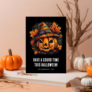 Funny Gourd Time Pumpkin Halloween Kort