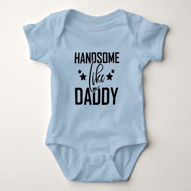 Funny grabbar Handsome pappa T Shirt (Framsida)