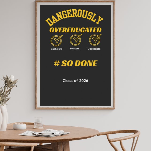 Funny Graduation degree gold and black Poster (Skapare uppladdad)