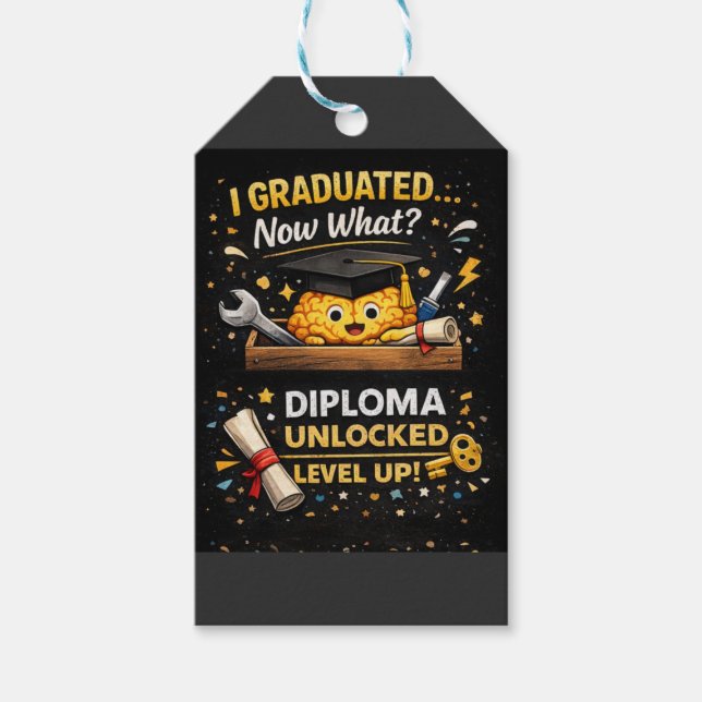 Funny Graduation Shirt – I Graduated Now What Presentetikett (Framsidan)