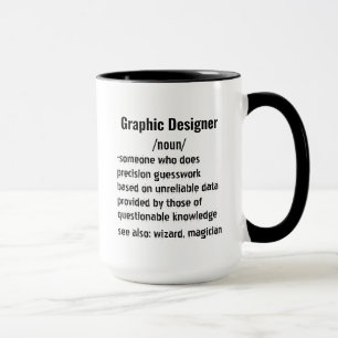 Funny grafisk designdefinition ger kvinnor i manar mugg