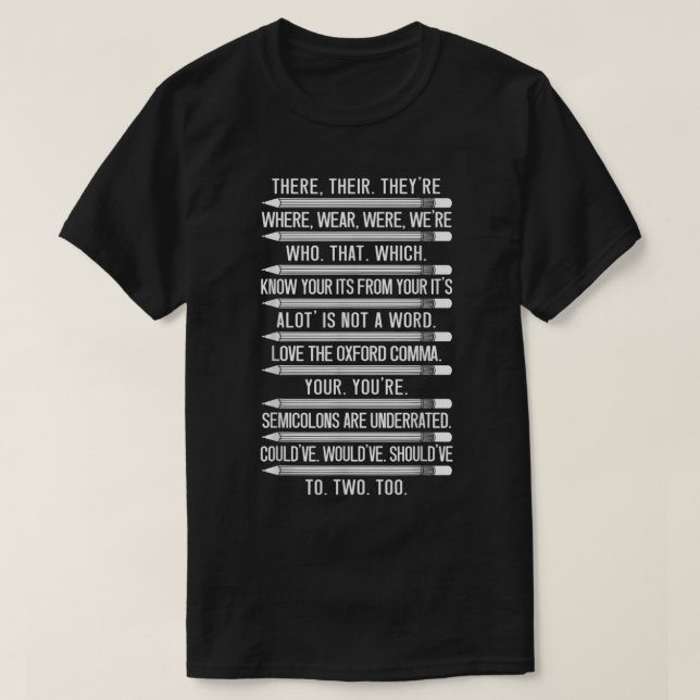 Funny Grammar Police Grammar Nazy English Writing T Shirt (Design framsida)