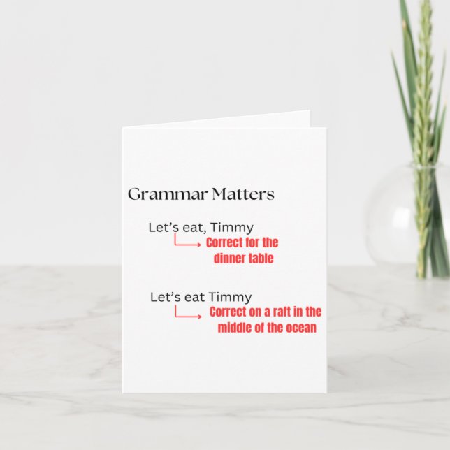 Funny Grammar S Joke Sticker Kort (Framsida)