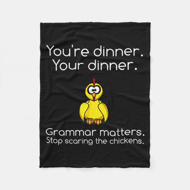 Funny Grammar - Stop Ing The Chickens Shirts  Fleecefilt (Framsidan)