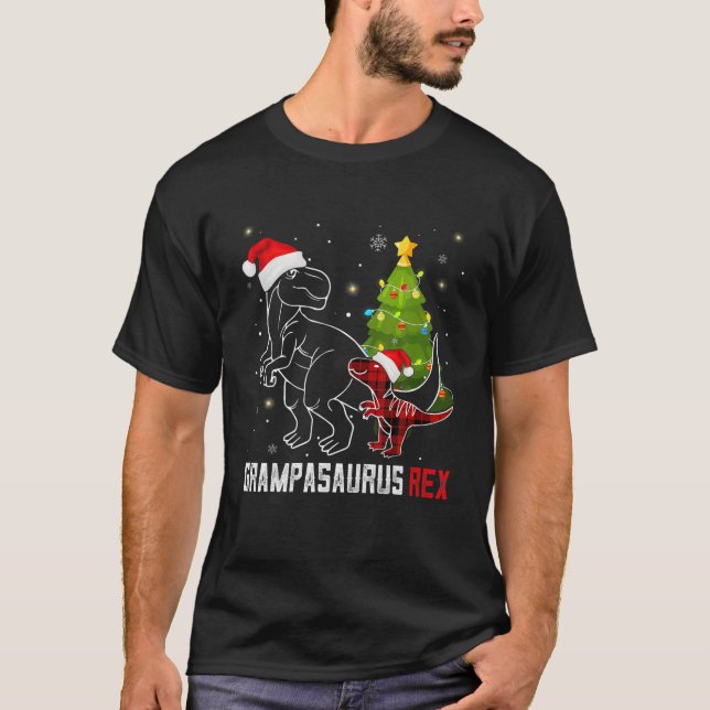 Funny Grampasaurus Rex Dinosaur Red Play Christma T Shirt (Framsida)