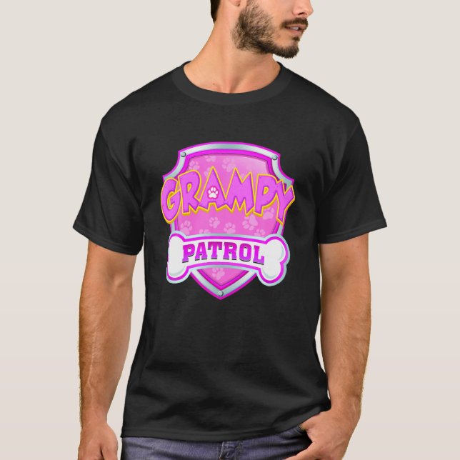 Funny Grampy Patrol - Hund, Mamma, Pappa, För mana T Shirt (Framsida)