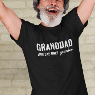 Funny GRANDDAD SOM Pappa Endast Grander T Shirt