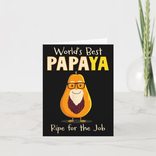 Funny Grandfather World's Papa Papaya Pun  Kort (Framsida)
