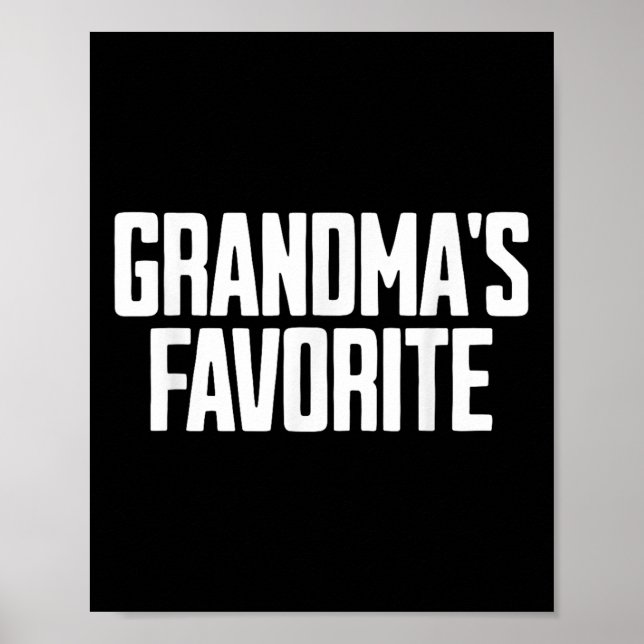 Funny Grandma's Favorite Black Modern Classic Poster (Framsidan)