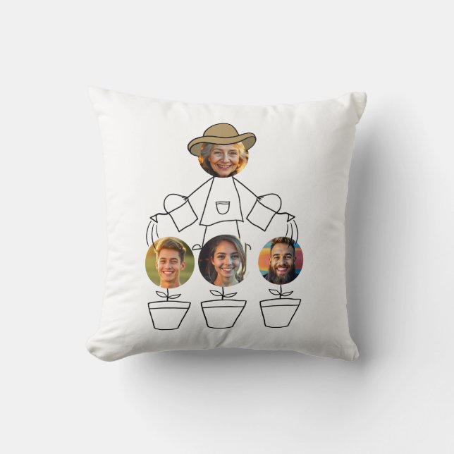 Funny Grandma Barnbarn Foton Kudde (Framsida)