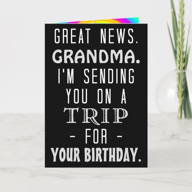 Funny Grandma Birthday Resa Retro Hippie Humor Kort (Framsida)