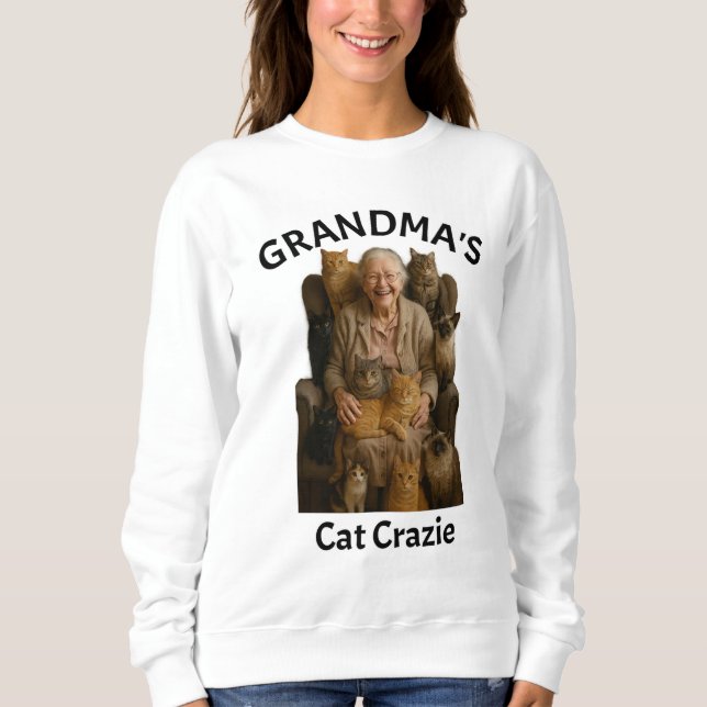 Funny Grandma Cat Crazy Shirt-Perfekt för Cat Mamm T Shirt (Framsida)