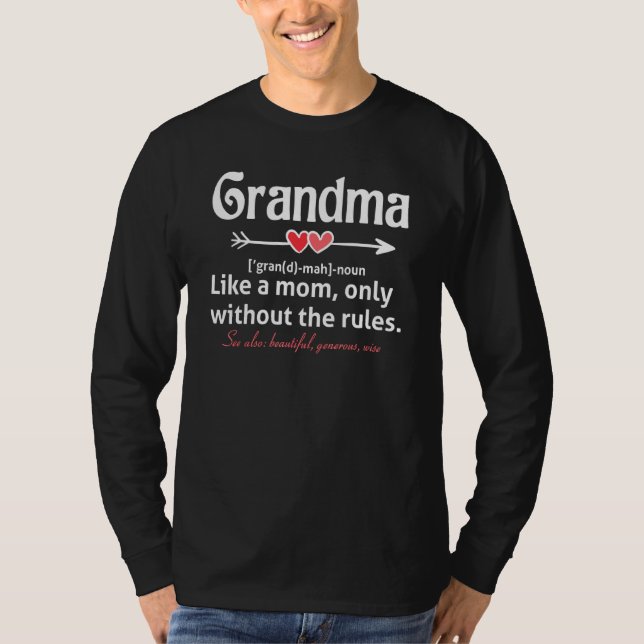 Funny Grandma-definition för farmor Nana Moth T Shirt (Framsida)