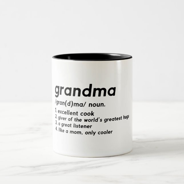 Funny Grandma Definition Two-Tone Coffee Mugg (Center)