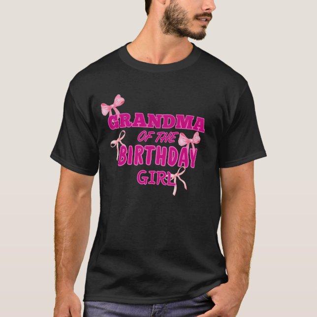 Funny Grandma-Födelsedagsfest-utrustning för famil T Shirt (Framsida)