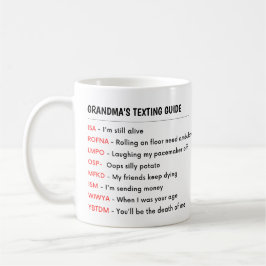 FUNNY Grandma Grandfar TEXTING GUIDE Kaffemugg