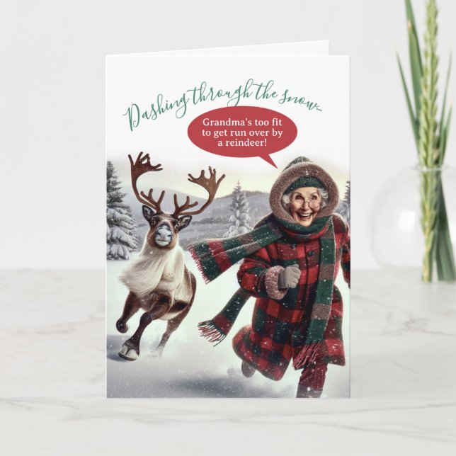 Funny Grandma is Too Fit to Get Run Over   Helgkort (Framsida)